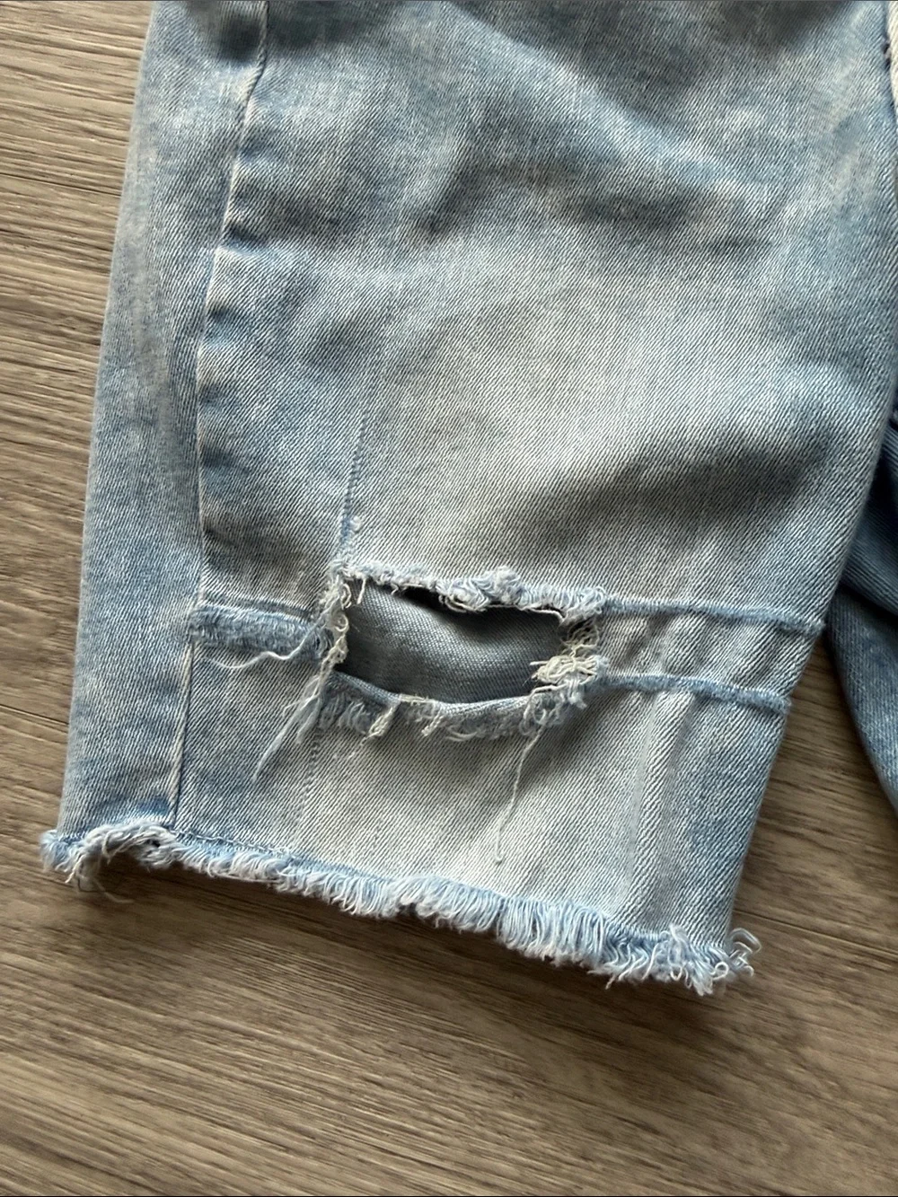 Old Navy Light Blue Distressed Denim Shorts Size 12